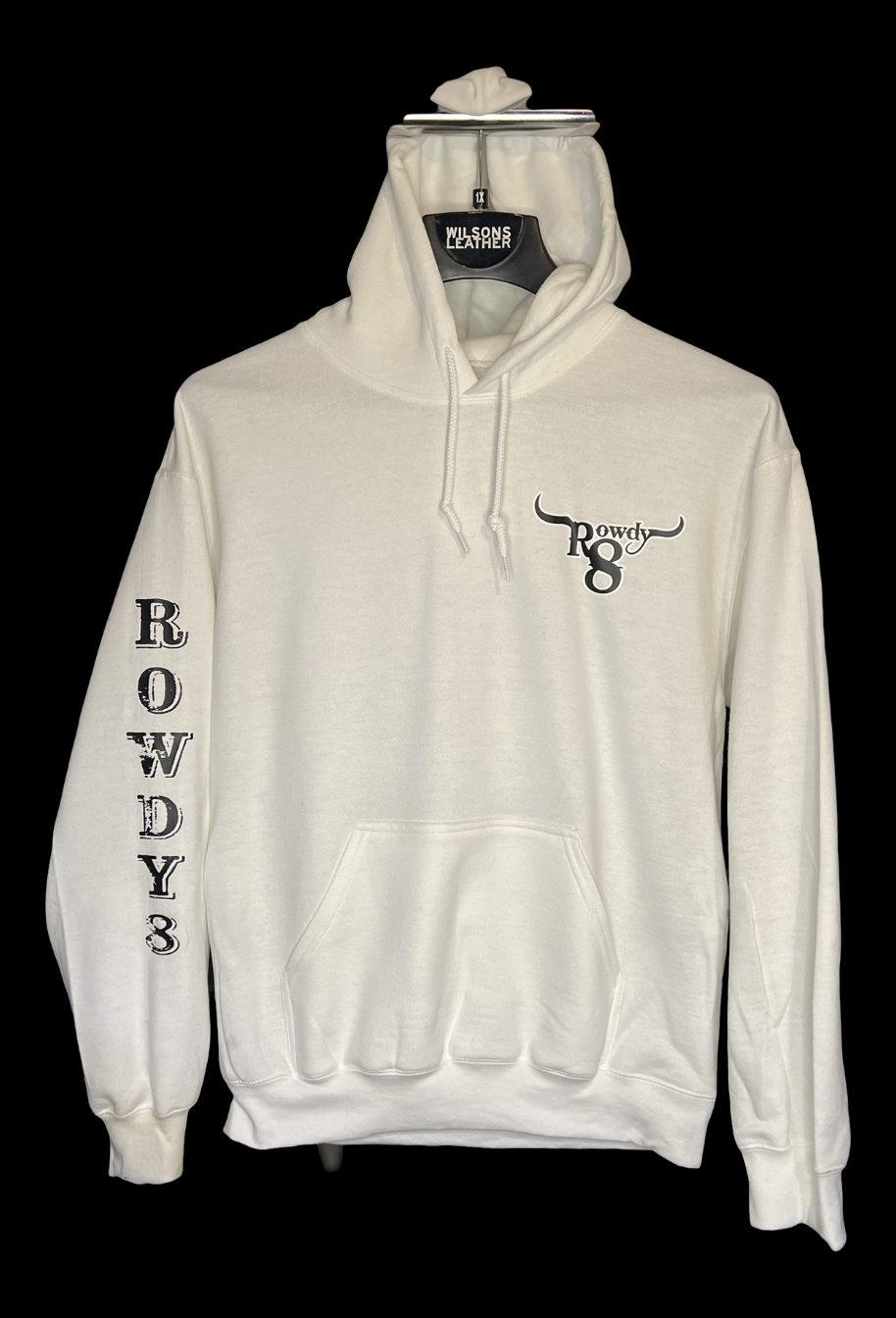 Rowdy8 White Hoodie